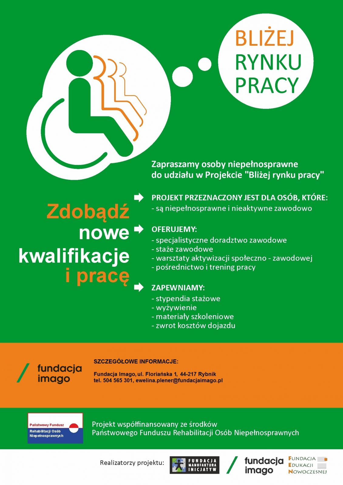Plakat projektu Bliżej Rynku Pracy